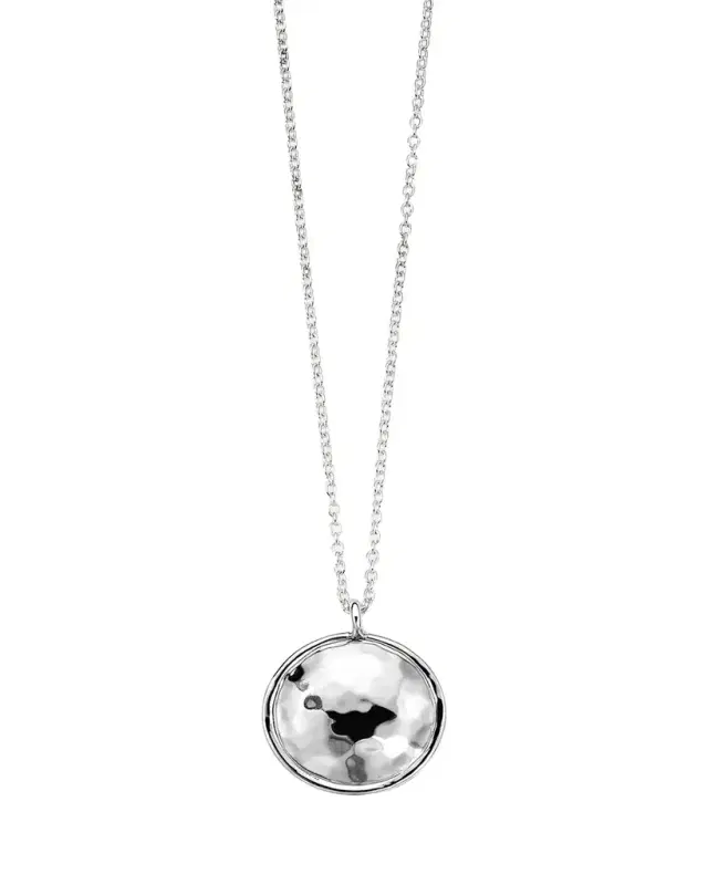 Sterling Silver Classico Goddess Hammered Pendant Necklace