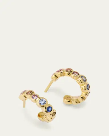 Ippolita 18K Starlet Tiny Hoop Earrings with Rainbow Sapphires | Thumbnail 3 Ippolita 18K Starlet Tiny Hoop Earrings with Rainbow Sapphires | Thumbnail 3