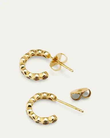 Ippolita 18K Starlet Tiny Hoop Earrings with Rainbow Sapphires | Thumbnail 4 Ippolita 18K Starlet Tiny Hoop Earrings with Rainbow Sapphires | Thumbnail 4