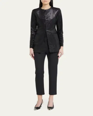 Giorgio Armani Sparkle Collarless Slim Jacket | Thumbnail 2