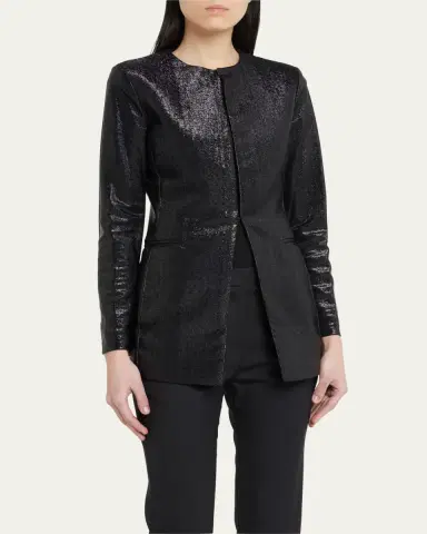 Giorgio Armani Sparkle Collarless Slim Jacket | Thumbnail 4