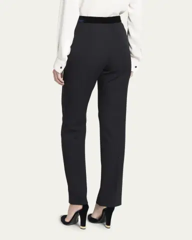 Giorgio Armani Wool Tuxedo Pants with Velvet Details | Thumbnail 3 Giorgio Armani Wool Tuxedo Pants with Velvet Details | Thumbnail 3