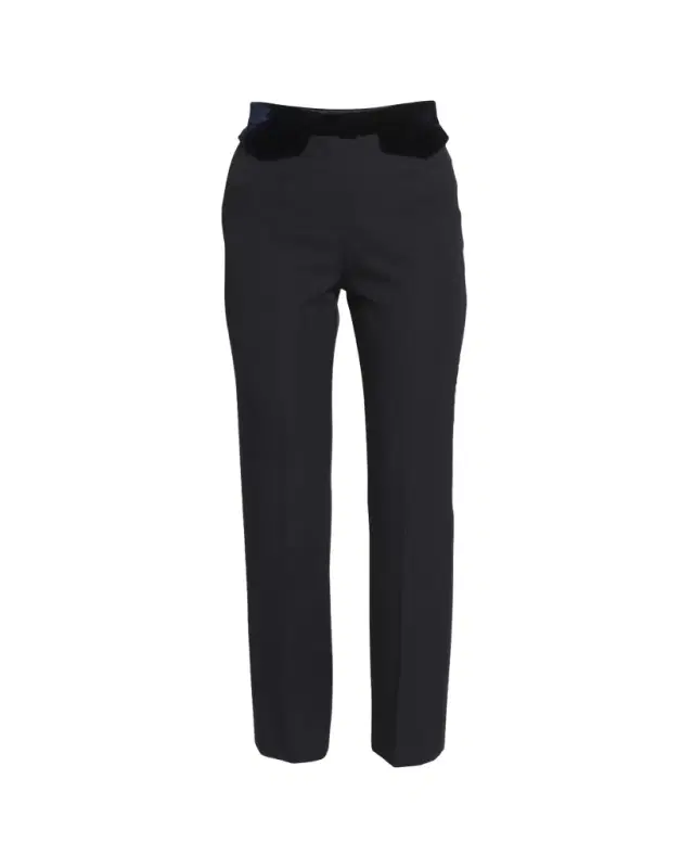 Wool Tuxedo Pants with Velvet Details
