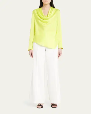 Milly Nash High-Rise Wide-Leg Cady Pants | Thumbnail 2