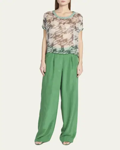 Giorgio Armani Abstract Leopard Print Sheer Blouse | Thumbnail 2