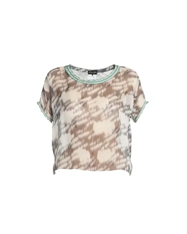 Giorgio Armani Abstract Leopard Print Sheer Blouse