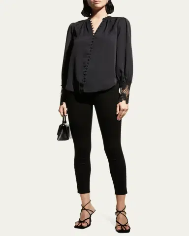 L'Agence Ava Lace-Cuff Blouse | Thumbnail 2
