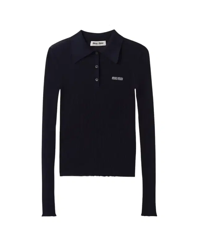 Logo-Intarsia Cashmere Ribbed Polo Shirt