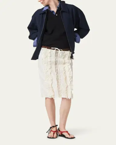 Miu Miu Logo-Embroidered Zip Up Wool Bomber Jacket | Thumbnail 2