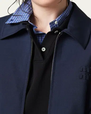 Miu Miu Logo-Embroidered Zip Up Wool Bomber Jacket | Thumbnail 4