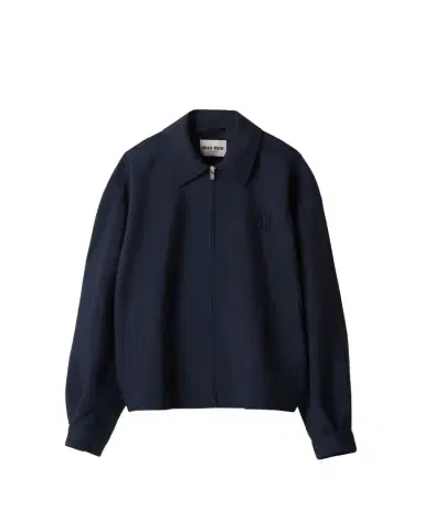 Miu Miu Logo-Embroidered Zip Up Wool Bomber Jacket | Thumbnail 1