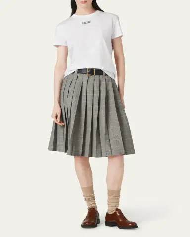 Miu Miu Embroidered Logo Jersey T-Shirt | Thumbnail 2