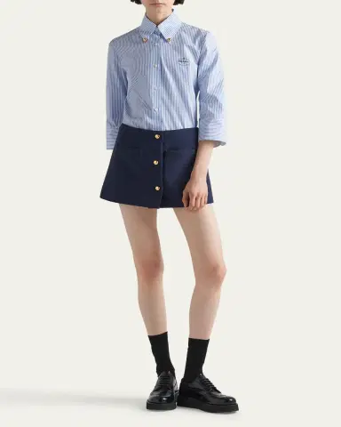 Prada Buttoned Wool Mini Skirt | Thumbnail 2