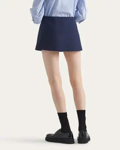 Prada Buttoned Wool Mini Skirt | Thumbnail 3