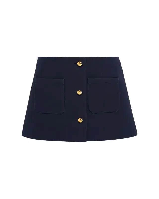 Prada Buttoned Wool Mini Skirt