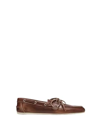 Miu Miu Leather Lace-Up Moccasins | Thumbnail 1