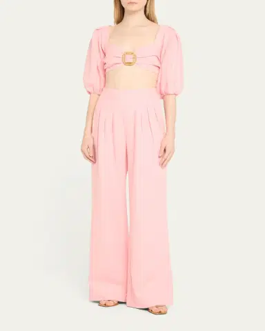 Ramy Brook Kelsey Balloon-Sleeve Cropped Blouse | Thumbnail 2 Ramy Brook Kelsey Balloon-Sleeve Cropped Blouse | Thumbnail 2