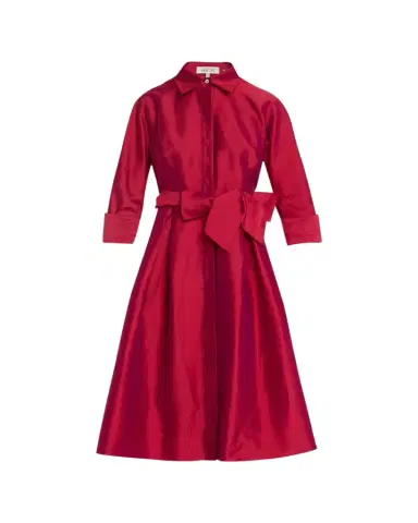 Rickie Freeman for Teri Jon 3/4-Sleeve Belted Midi Shirtdress | Thumbnail 1 Rickie Freeman for Teri Jon 3/4-Sleeve Belted Midi Shirtdress | Thumbnail 1