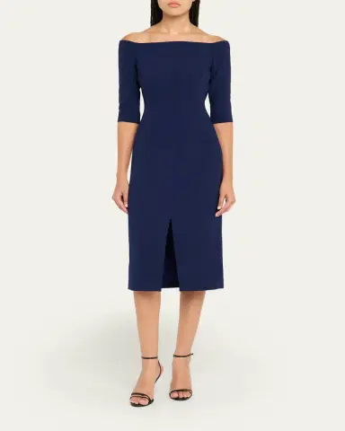 Carolina Herrera Off-Shoulder Midi Dress | Thumbnail 2