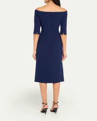 Carolina Herrera Off-Shoulder Midi Dress | Thumbnail 3