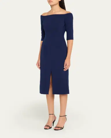 Carolina Herrera Off-Shoulder Midi Dress | Thumbnail 4