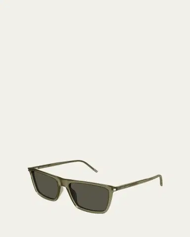 Saint Laurent Men's SL 668 Acetate Rectangle Sunglasses | Thumbnail 2