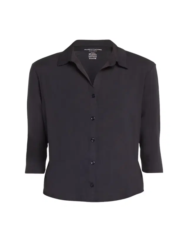 Majestic Filatures Soft Touch Semi-Relaxed Button-Front Shirt