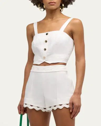 Ramy Brook Gabi Button-Front Crop Top | Thumbnail 4 Ramy Brook Gabi Button-Front Crop Top | Thumbnail 4