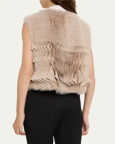 Giorgio Armani Shearling Silk Vest | Thumbnail 3