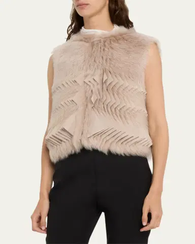 Giorgio Armani Shearling Silk Vest | Thumbnail 4