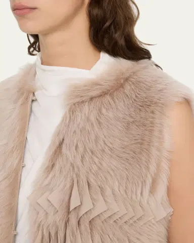 Giorgio Armani Shearling Silk Vest | Thumbnail 5