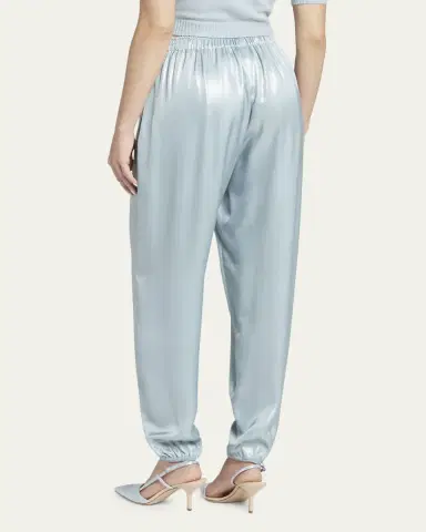 Giorgio Armani Laminated Viscose Satin Jogger Pants | Thumbnail 3