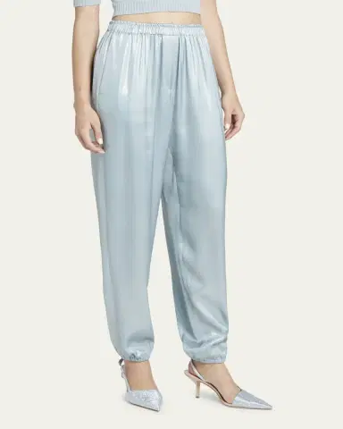 Giorgio Armani Laminated Viscose Satin Jogger Pants | Thumbnail 4