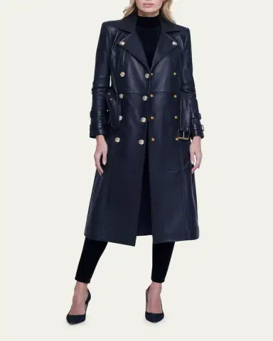 L'AGENCE Celina Leather Trench Coat | Thumbnail 2 L'AGENCE Celina Leather Trench Coat | Thumbnail 2