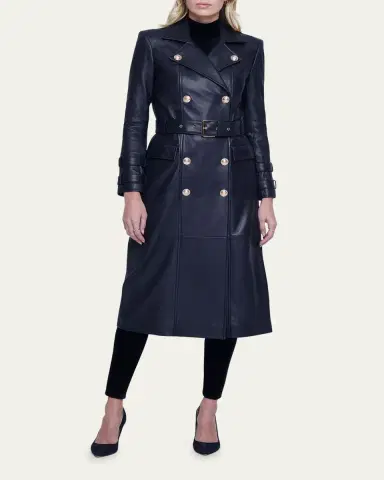 L'AGENCE Celina Leather Trench Coat | Thumbnail 4 L'AGENCE Celina Leather Trench Coat | Thumbnail 4