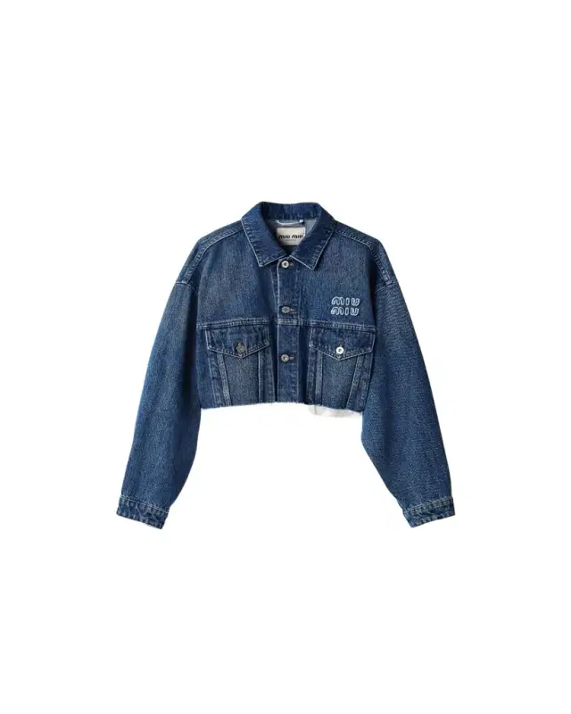 Logo Cropped Denim Jacket