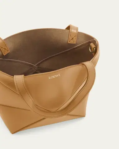 Loewe Puzzle Fold Mini Tote Bag in Shiny Leather | Thumbnail 4