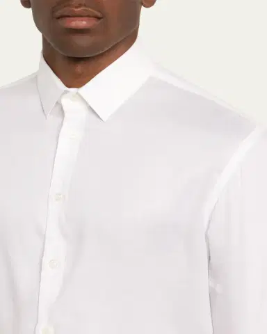 Giorgio Armani Men's Solid Tencel Sport Shirt | Thumbnail 5