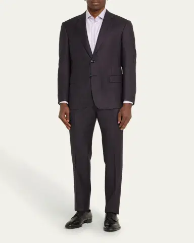 Giorgio Armani Men's Micro-Textured Wool Classic Fit Suit | Thumbnail 2
