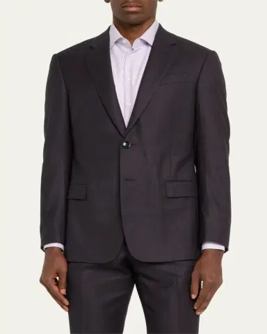 Giorgio Armani Men's Micro-Textured Wool Classic Fit Suit | Thumbnail 4