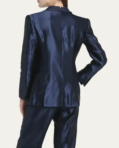 Giorgio Armani Linen Silk Single-Button Blazer Jacket | Thumbnail 3 Giorgio Armani Linen Silk Single-Button Blazer Jacket | Thumbnail 3