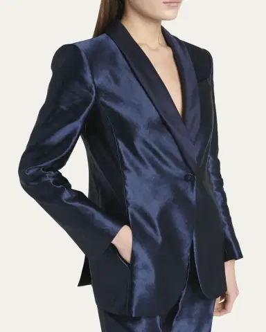 Giorgio Armani Linen Silk Single-Button Blazer Jacket | Thumbnail 5 Giorgio Armani Linen Silk Single-Button Blazer Jacket | Thumbnail 5