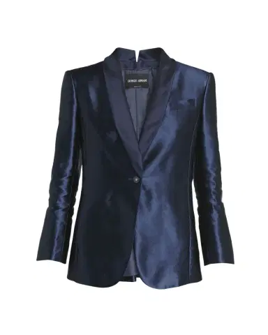 Giorgio Armani Linen Silk Single-Button Blazer Jacket | Thumbnail 1 Giorgio Armani Linen Silk Single-Button Blazer Jacket | Thumbnail 1