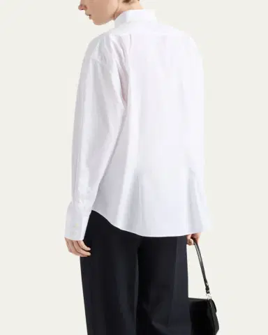 Prada Crystal Brooch Poplin Button Down Top | Thumbnail 3 Prada Crystal Brooch Poplin Button Down Top | Thumbnail 3