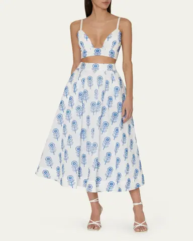 Milly Floral-Embroidered Crop Top | Thumbnail 2