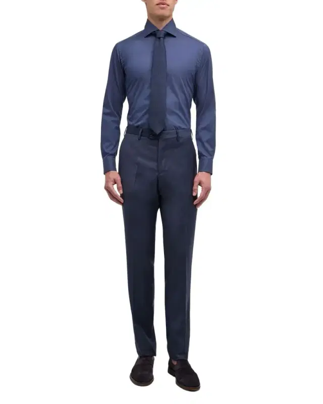 Giorgio Armani Men 's Flat-Front Wool Trousers