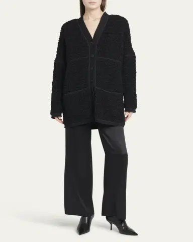 Giorgio Armani Boucle Lurex Oversize Knit Cardigan | Thumbnail 2 Giorgio Armani Boucle Lurex Oversize Knit Cardigan | Thumbnail 2
