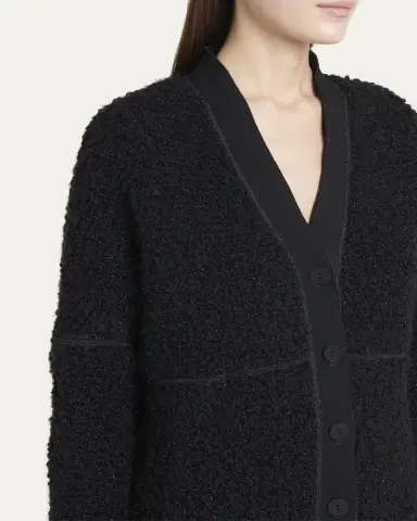 Giorgio Armani Boucle Lurex Oversize Knit Cardigan | Thumbnail 5 Giorgio Armani Boucle Lurex Oversize Knit Cardigan | Thumbnail 5
