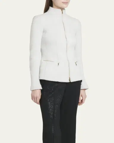 Giorgio Armani Cashmere-Blend Zip-Up Knit Jacket | Thumbnail 4 Giorgio Armani Cashmere-Blend Zip-Up Knit Jacket | Thumbnail 4