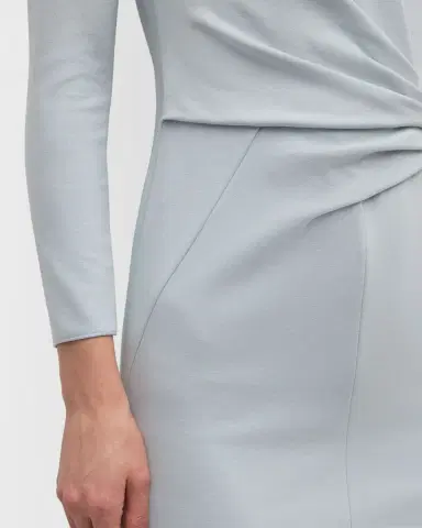 Giorgio Armani Milano Jersey Dress with Gathered Waist | Thumbnail 4 Giorgio Armani Milano Jersey Dress with Gathered Waist | Thumbnail 4
